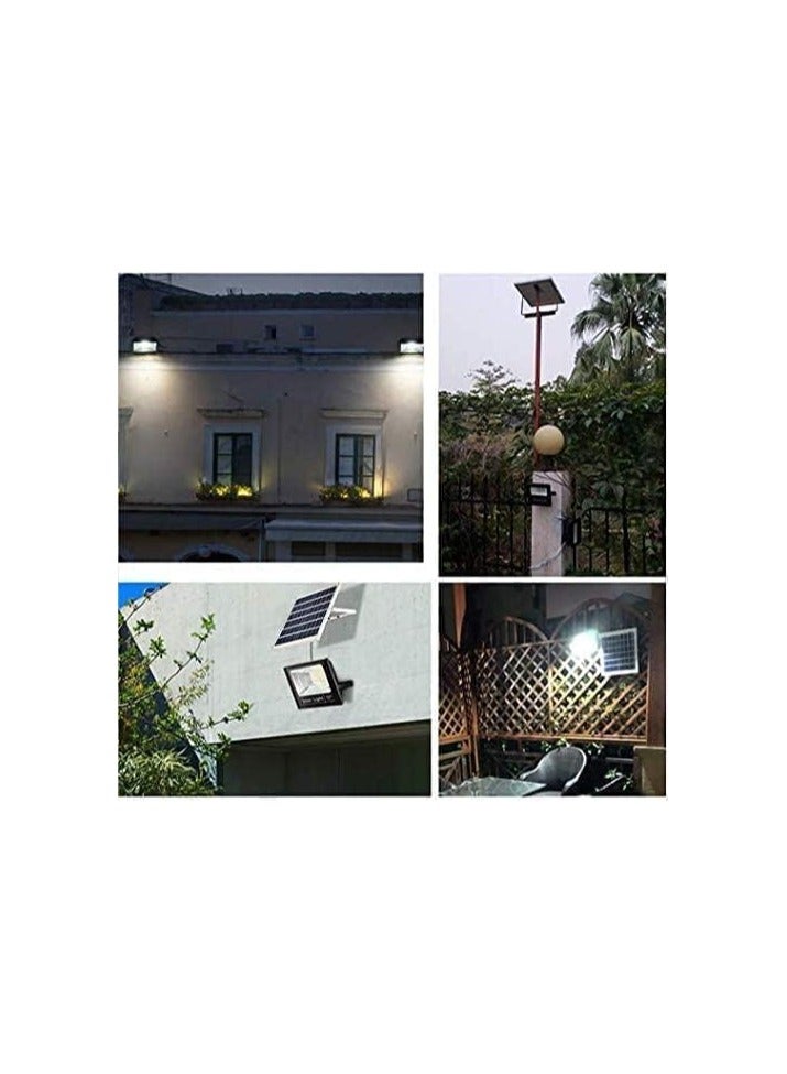 73Hours مصابيح خارجية تعمل بالطاقة الشمسية - كشاف LED بقوة 6000 واط، 6500 كلفن أبيض، من الغسق إلى الفجر مع جهاز تحكم عن بُعد | كشاف مقاوم للماء IP66 للفناء والحديقة والممر (أبيض) - Image 2