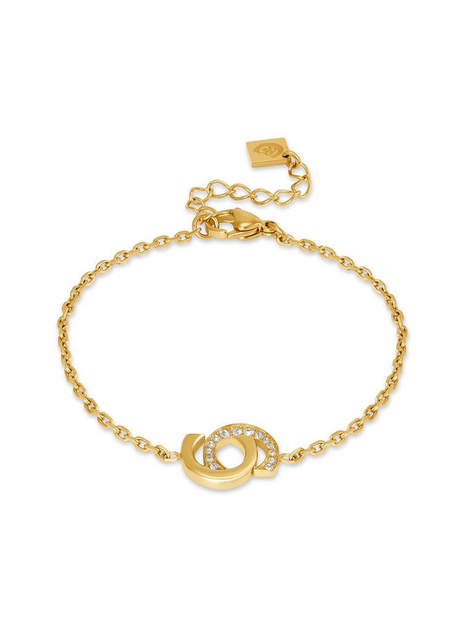 CERRUTI 1881 Marina Gold Double C Logo Bracelet for Women - Image 1