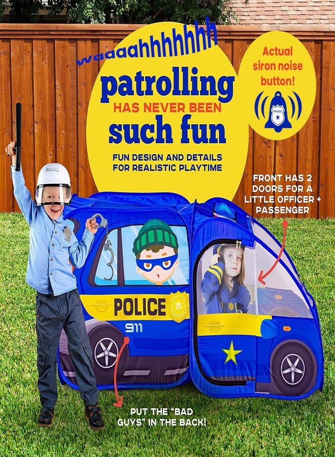 Kiddzery Police Car Pop Up Play Tent with Sound Button for Kids, Toddlers, Boys, Girls, Indoors & Outdoors - Playhouse for Interactive Fun - Foldable, Quick Setup Pretend Play Toys & Gift - Image 2