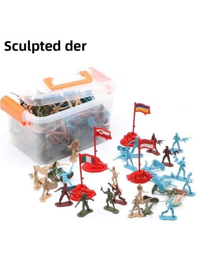 Loquat Stickman War Toy Sand Table Military Game Sand Kidsren's Toy Soldier War Soldier Model Toy-Color:❥ ❣ Bag Of 4.5cm Soldiers In Four Colors, Mixed Pack Of 150 Pieces ❣ ❥ - Image 4