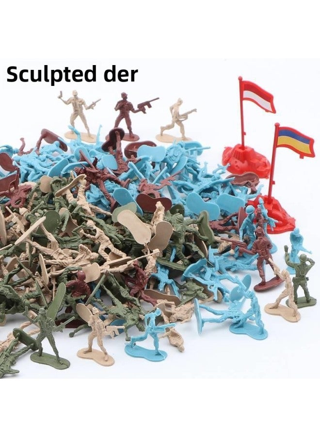 Loquat Stickman War Toy Sand Table Military Game Sand Kidsren's Toy Soldier War Soldier Model Toy-Color:❥ ❣ Bag Of 4.5cm Soldiers In Four Colors, Mixed Pack Of 150 Pieces ❣ ❥ - Image 3