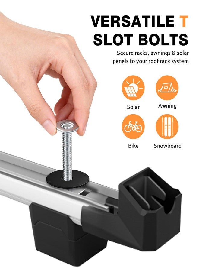 moroinriz T Slot Bolts for Thule, Yakima Roof Rack Cross Bars, Platform, Cargo Basket, Stainless Square T Track Bolt Adapter to Secure Bike/Ski/Kayak Rack, Solar Panel, Awning, M6x35mm, 4mm Thickness - Image 4