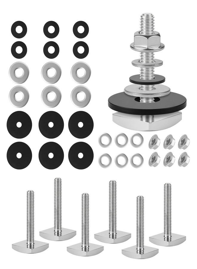 moroinriz T Slot Bolts for Thule, Yakima Roof Rack Cross Bars, Platform, Cargo Basket, Stainless Square T Track Bolt Adapter to Secure Bike/Ski/Kayak Rack, Solar Panel, Awning, M6x35mm, 4mm Thickness - Image 1