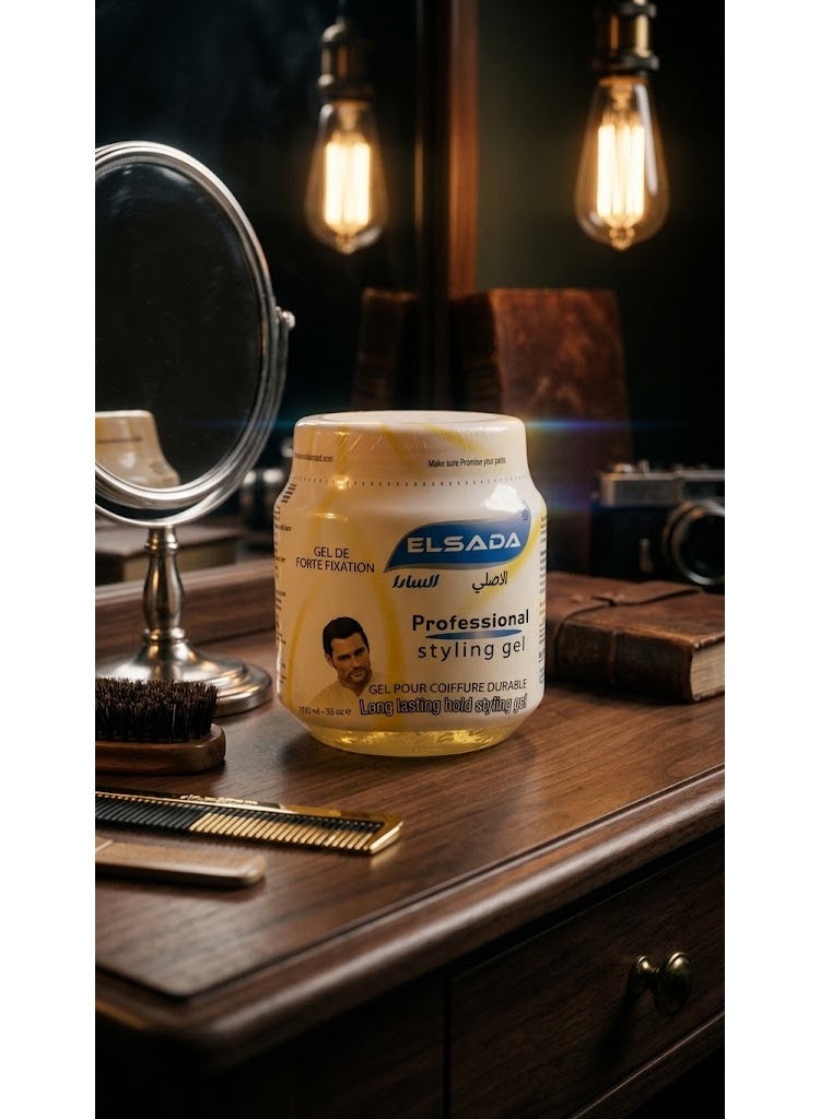 Elsada EL Sada Professional Styling Gel Long Lasting Hold Hair Styling Yellow 1000 Ml - Image 3