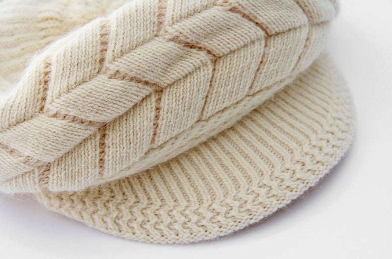 HINDAWI Women Winter Warm Knit Hat Wool Snow Ski Caps with Visor - Image 3