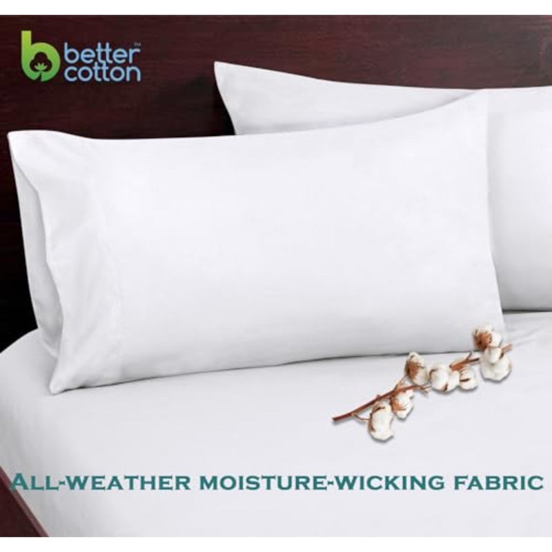 White Cotton Pillow Cases Size Set of 12 - Bed Pillow Covers - 100% Cotton Pillowcases - Soft and Cooling - Envelope Closure - Hotel Quality Bulk Pillowcases 20" x 40 - Image 2