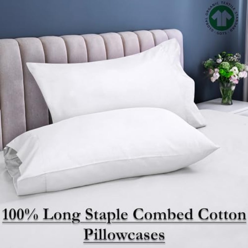 White Cotton Pillow Cases Size Set of 12 - Bed Pillow Covers - 100% Cotton Pillowcases - Soft and Cooling - Envelope Closure - Hotel Quality Bulk Pillowcases 20" x 40 - Image 5