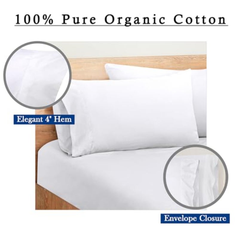 White Cotton Pillow Cases Size Set of 12 - Bed Pillow Covers - 100% Cotton Pillowcases - Soft and Cooling - Envelope Closure - Hotel Quality Bulk Pillowcases 20" x 40 - Image 4