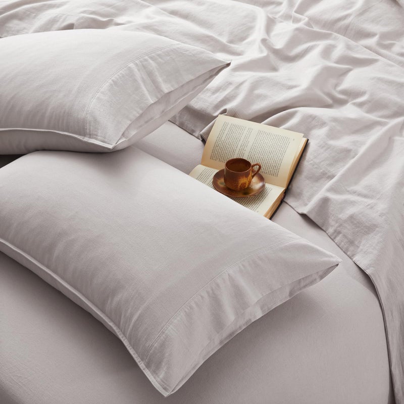 OnlySet 4Pcs Organic Linen Sheets Queen Size, 100% French Linen from Normandy, Breathable Natural Linen Queen Sheet Set with 16 Inch Deep Pocket, 1 Flat Sheet, 1 Fitted Sheet, 2 Pillowcases - Image 1