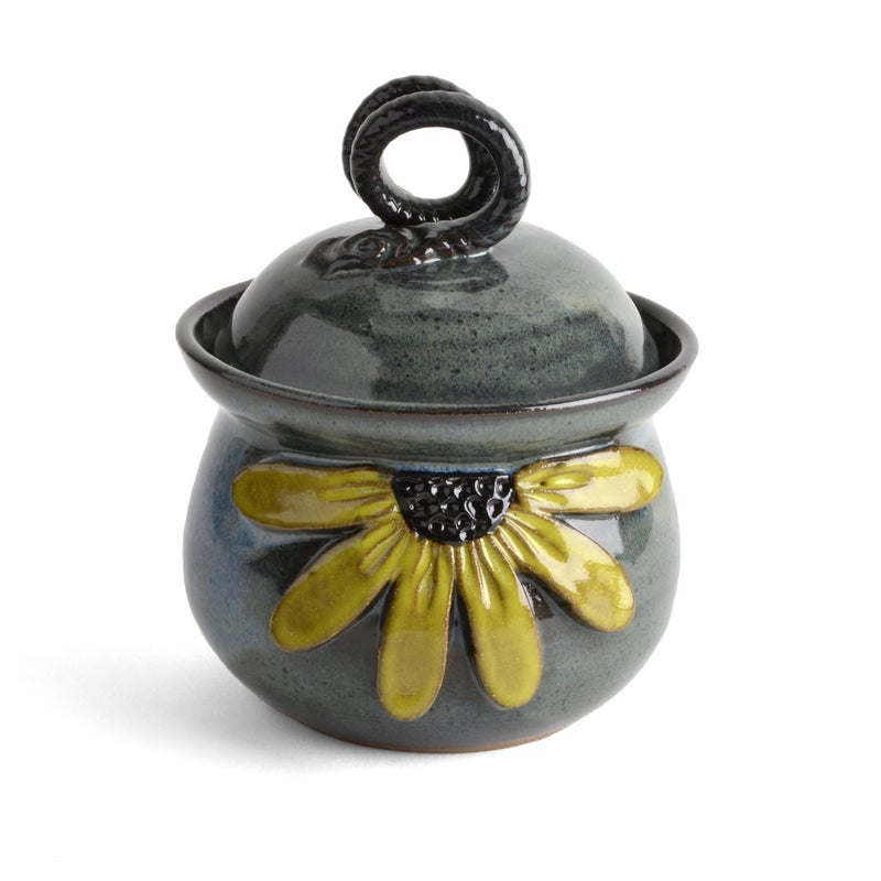 MudWorks Pottery Black Eyed Susan Garlic Keeper