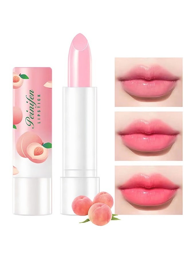 PEINIFEN - Peach Tinted Lipstick, PH Lip Color Changing Lipstick Balm For Women Girls, Mood Long Lasting Color Change Light Pink Lipstick Lip Tint Makeup Lip Plumper Gloss#02 - Image 1
