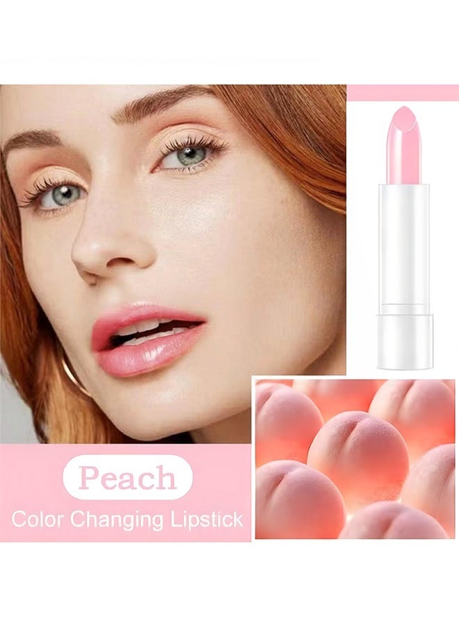PEINIFEN - Peach Tinted Lipstick, PH Lip Color Changing Lipstick Balm For Women Girls, Mood Long Lasting Color Change Light Pink Lipstick Lip Tint Makeup Lip Plumper Gloss#02 - Image 1