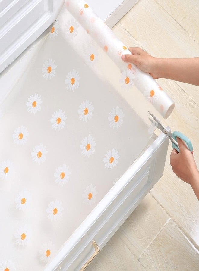 REWOP Anti-Slip Kitchen Mat Liner Sheets (45 cm x 3 m), EVA - Ethylene Vinyl Acetate, Food Grade Multipurpose Washable, Sheet for Fridge, Kitchen Cupboard Mat (White Flower, 24 cm X 3 m) - Image 2