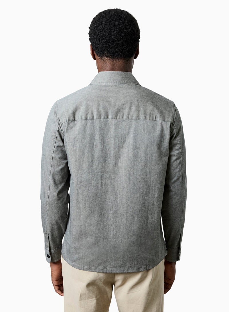 French Connection Twill Grey Shirt - Image 2