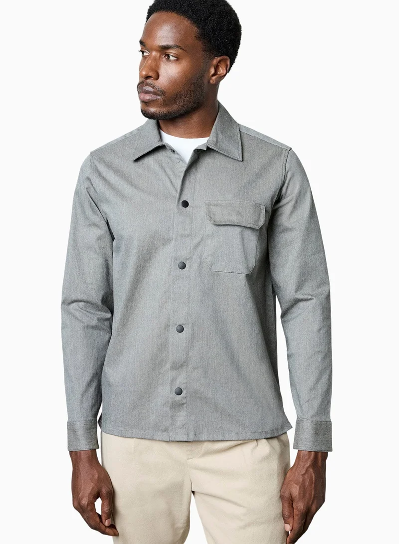 French Connection Vintage Grey Twill Grey Shirt for Men | Best Price UAE