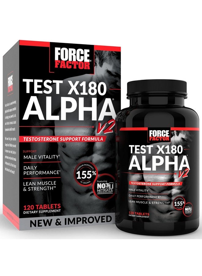 فوريس فاكتور اختبار عامل القوة X180 ألفا الإصدار 2 لدعم التيروزينين للرجال، مكمل غذائي للمساعدة في بناء القوة، وتعزيز أكسيد النيتريك، ودعم الأداء اليومي، 120 قرصًا - Image 1