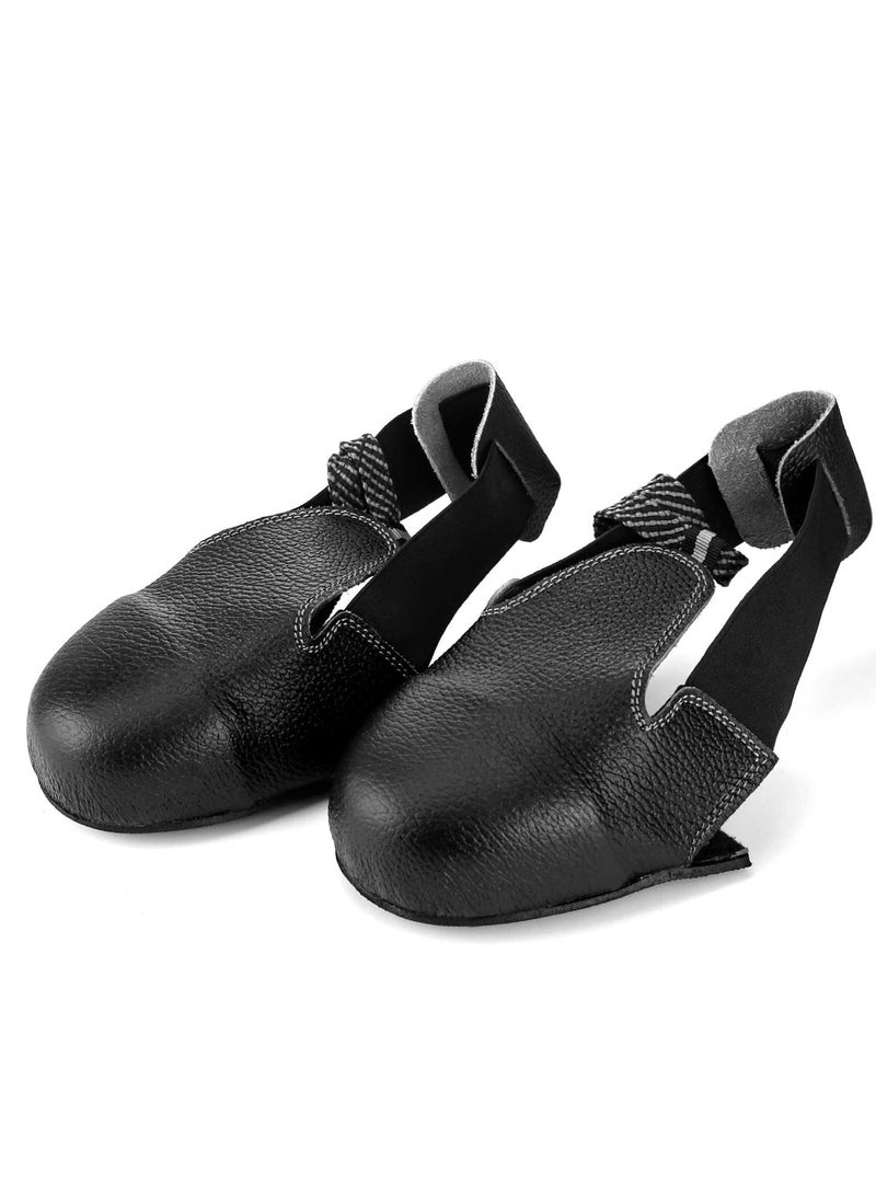 Steel Toe Cap Safety Shoe Covers, Overshoes Workplace Anti-smash with Adjustable Strap, Universal Leather Footwear Protector 1 Pair Size 5-12 US - Image 1