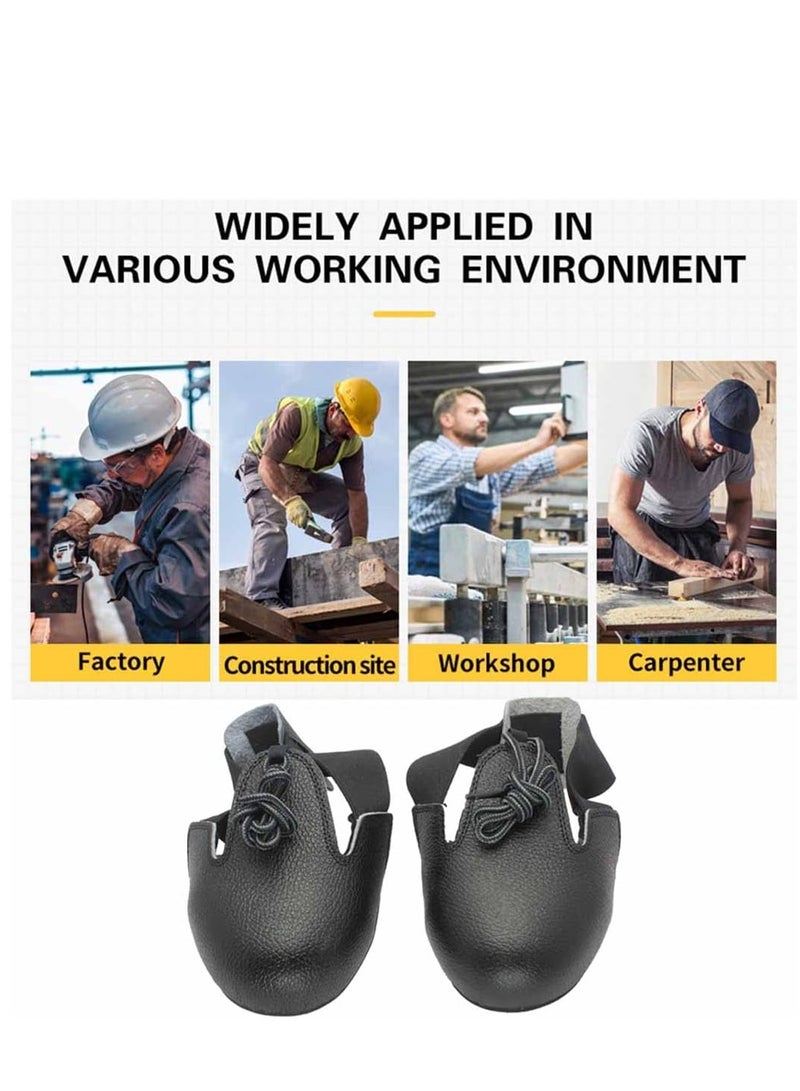 Steel Toe Cap Safety Shoe Covers, Overshoes Workplace Anti-smash with Adjustable Strap, Universal Leather Footwear Protector 1 Pair Size 5-12 US - Image 3