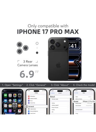 for iPhone 17 Pro Max Case, Compatible with MagSafe, Built-in 9H Tempered Glass Screen Protector and Camera Protection, Full Body Shockproof Clear Phone case for 17 Pro Max 6.9", Black - view 3