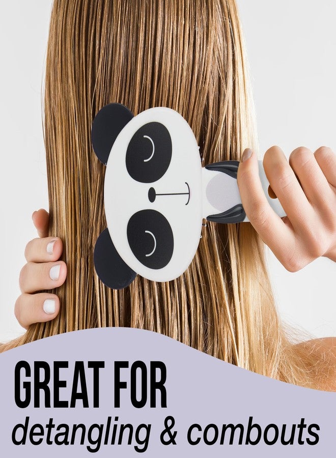 FOREVER 21 Hairbrush - 1pc Cute Animal Character Hairbrush, Comfort & Control Cushion Hair Brush w/Gentle Bristles, Cushion Base, and Animal Ears (PANDA) - Image 4