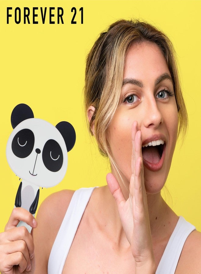 FOREVER 21 Hairbrush - 1pc Cute Animal Character Hairbrush, Comfort & Control Cushion Hair Brush w/Gentle Bristles, Cushion Base, and Animal Ears (PANDA) - Image 5