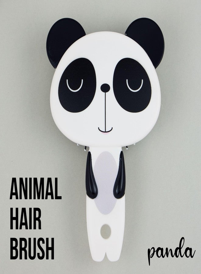 FOREVER 21 Hairbrush - 1pc Cute Animal Character Hairbrush, Comfort & Control Cushion Hair Brush w/Gentle Bristles, Cushion Base, and Animal Ears (PANDA) - Image 2