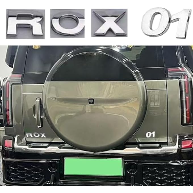 rayihni Premium Gloss Silverytailgate Emblems Compatible With Rox 01 Raised Letters For Rear Tailgate Insert Trunk Logo Badge Sticker Decal Decoration - Image 2
