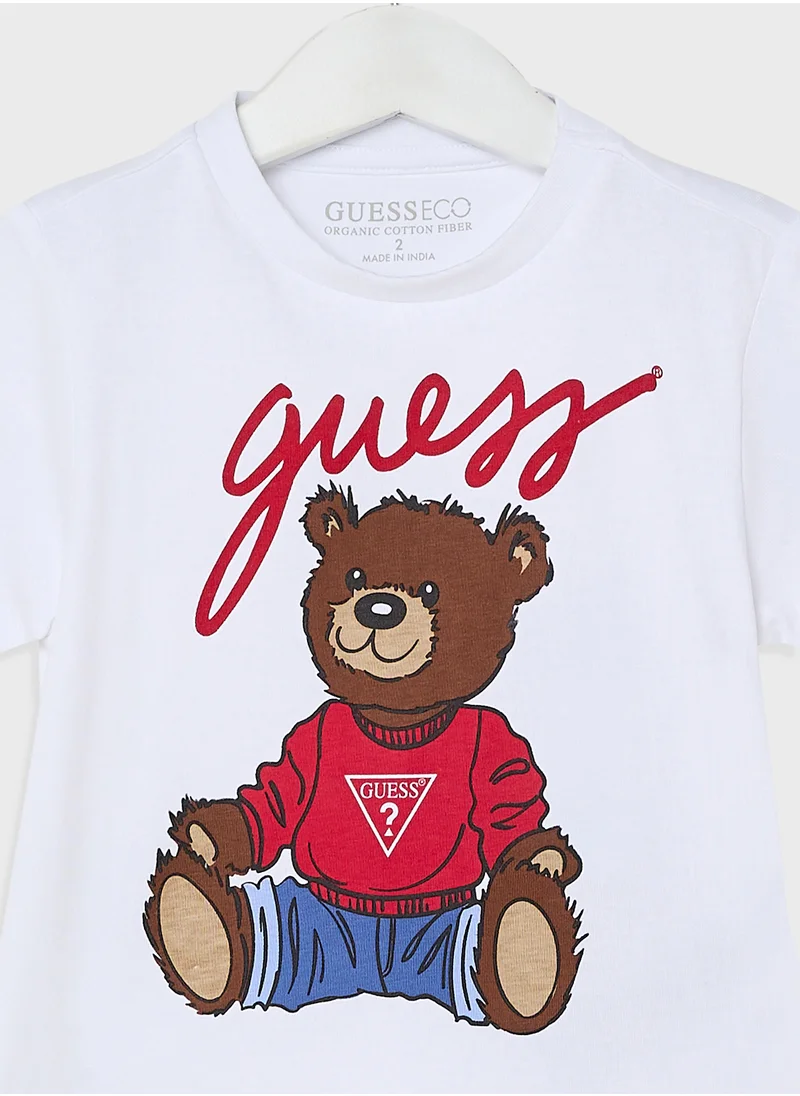 جس Kids Graphics Print  T-Shirt