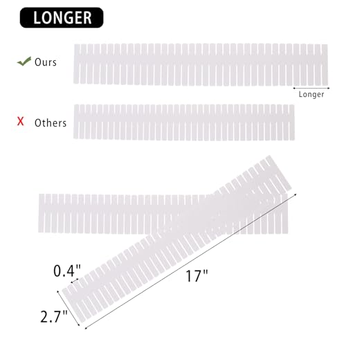 Ohlove 20Pcs Drawer Organizer Dividers 17"x2.8" Adjustable Storage Organizer Separator for Socks, Underwear, Makeup, Kitchen, Dresser - Image 2