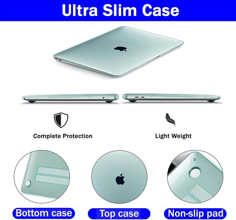 GVTECH Case for MacBook Pro 14 inch (2026-2021) M5 A3427 A3426 A3434 M4 A3112 A3185 A3401 M3 A2918 M2 A2992 A2779 M1 A2442, Plastic Hard Shell, Keyboard Cover, Screen Protector, Transparent Green - Image 2