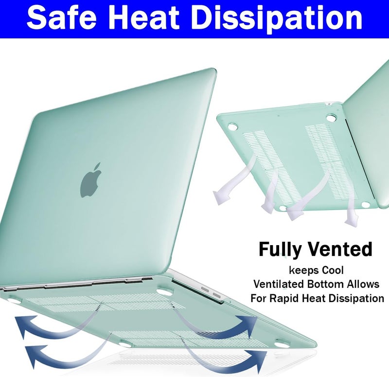 GVTECH Case for MacBook Pro 14 inch (2026-2021) M5 A3427 A3426 A3434 M4 A3112 A3185 A3401 M3 A2918 M2 A2992 A2779 M1 A2442, Plastic Hard Shell, Keyboard Cover, Screen Protector, Transparent Green - Image 4