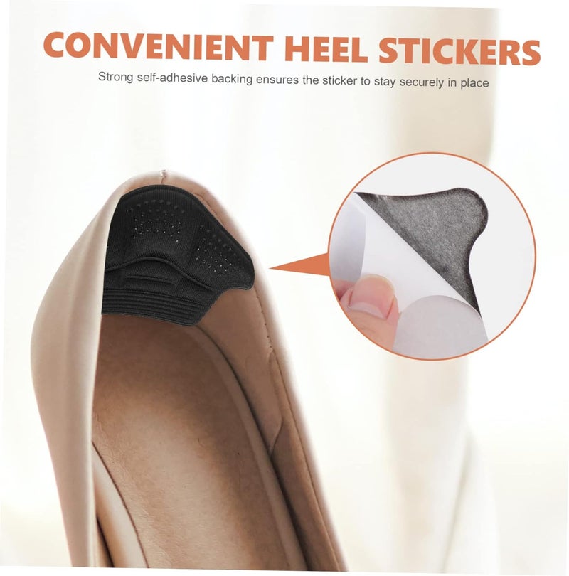 cheekyglo 20 Pairs Pads Adhesive Snugs Foot Cushions Shoe Heel Insoles Resistant Wear-Resistant Pain Bunion of for Too High Big Self- Inserts Wear- Care Black Grips Women Comfortable - Image 4