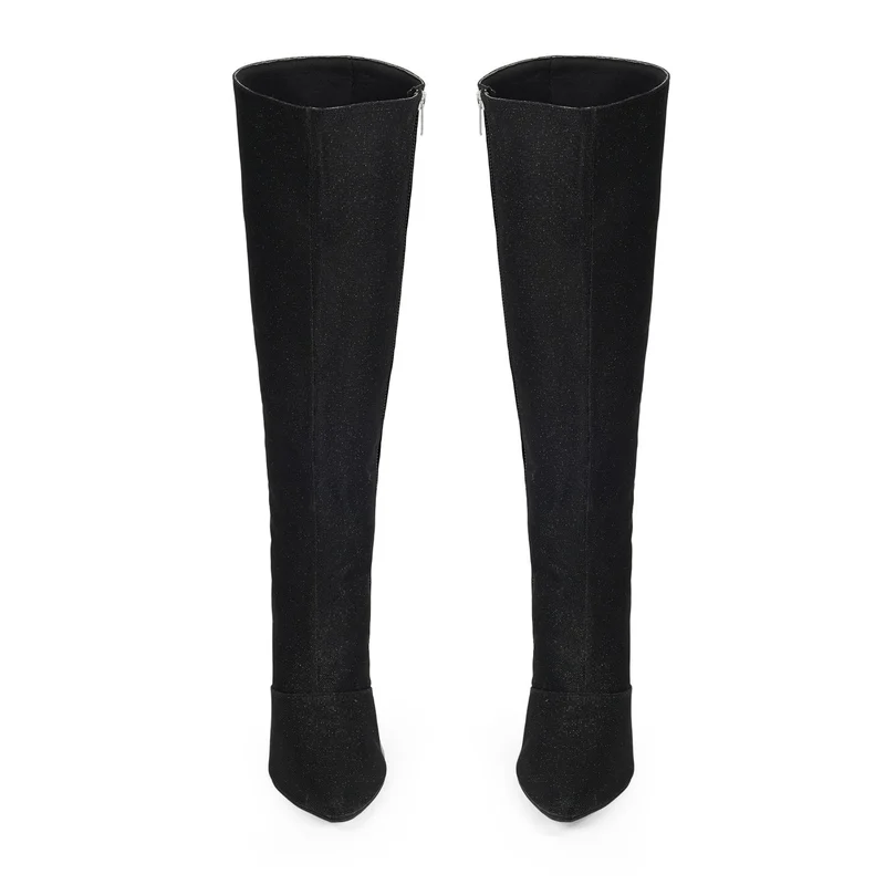 Zoriworld Black Snowflake Luxe Style Black Boots for Women 3 Inch Heel for Women | Best Price UAE