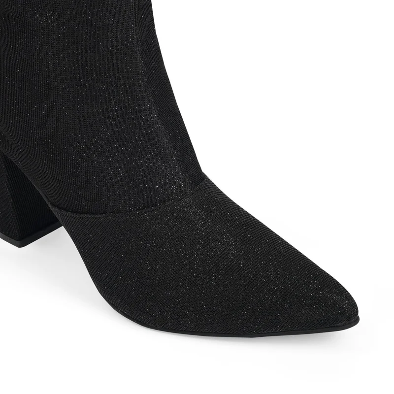 Zoriworld Black Snowflake Luxe Style Black Boots for Women 3 Inch Heel for Women | Best Price UAE