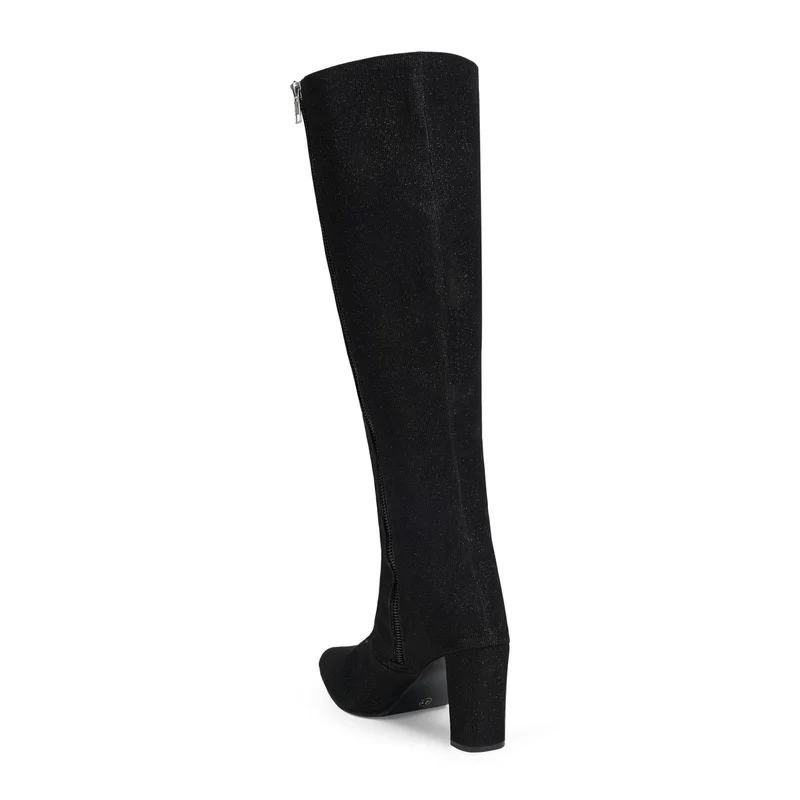 Zoriworld Black Snowflake Luxe Style Black Boots for Women 3 Inch Heel for Women | Best Price UAE