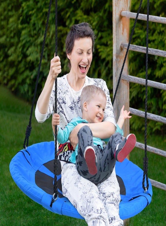 Trekassy 700lb 40 Inch Saucer Tree Swing for Kids Adults Outdoor 900D Oxford Waterproof with 2pcs Tree Hanging Straps, Steel Frame and Adjustable Ropes Blue - Image 3