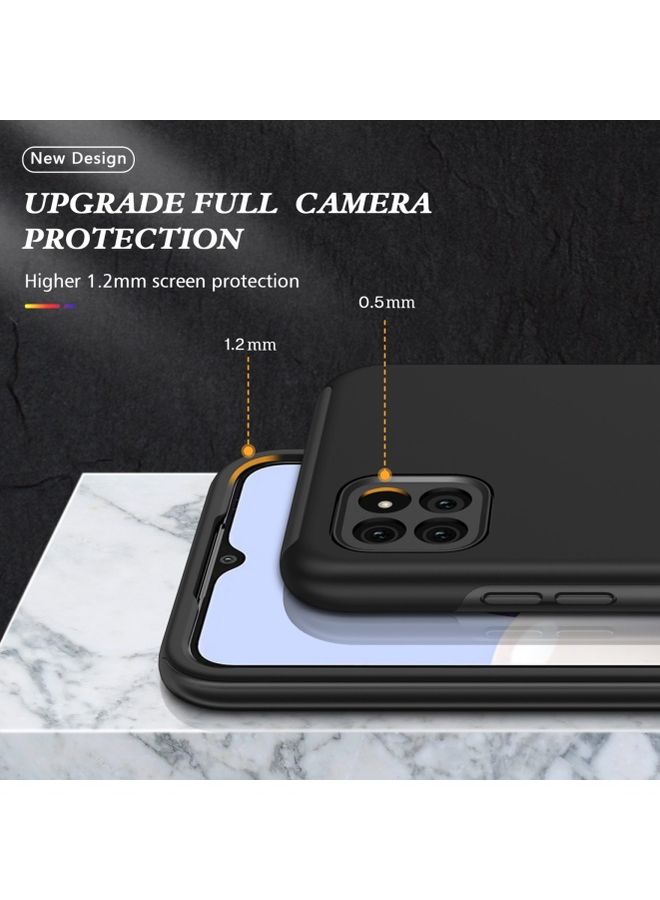 Loquat Protective Case Cover With Invisible Magnetic Ring Kickstand For Samsung Galaxy A22 5G Black - Image 4