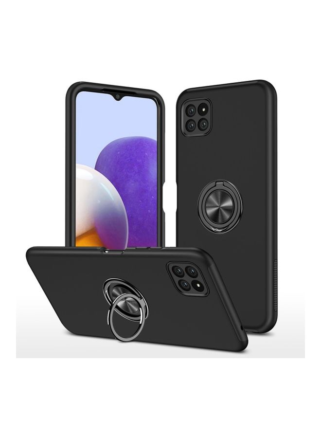 Loquat Protective Case Cover With Invisible Magnetic Ring Kickstand For Samsung Galaxy A22 5G Black - Image 1