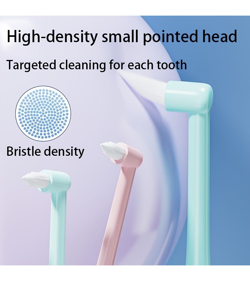 8Pcs Single Tuft Toothbrush Angled Small Head Clean Dead Corners Soft Bristles Care Gums Long Non Slip Handle Random Colors Protect Oral Health Orthodontic - Image 2