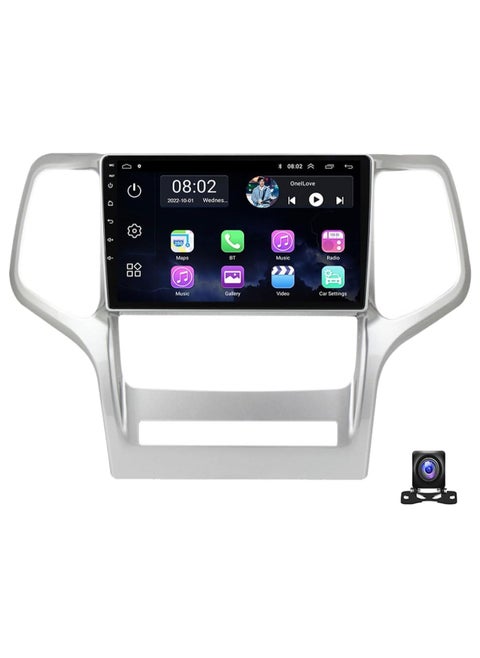 Android Car Stereo for Jeep Grand Cherokee WK 2008-2013 6GB RAM 128GB ROM 9 Inch Support SIM Card, Apple Carplay, MirrorLink WiFi BT, 2.5D IPS Touch Screen with AHD Camera Included