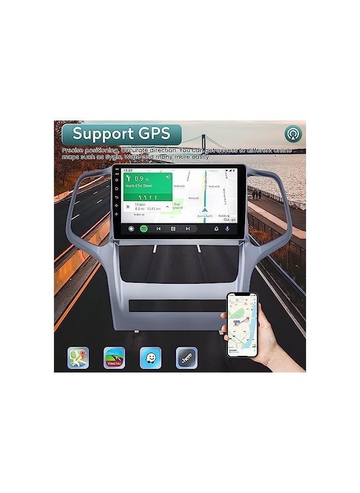 SHEZA STAR - Android Car Stereo for Jeep Grand Cherokee WK 2008-2013 6GB RAM 128GB ROM 9 Inch Support SIM Card, Apple Carplay, MirrorLink WiFi BT, 2.5D IPS Touch Screen with AHD Camera Included - Image 1