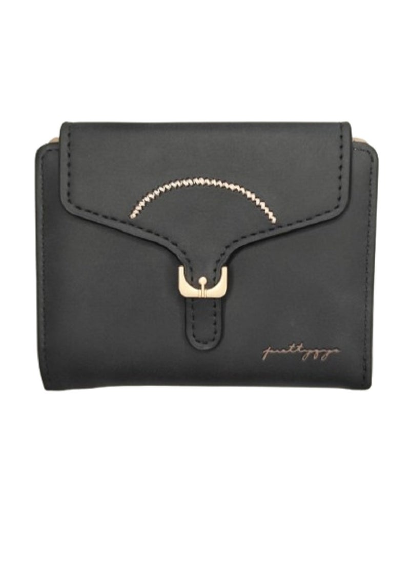 Generic Purse Female Vintage 2-in-1 Coin Purse And Card Bag - Black  - Image 1