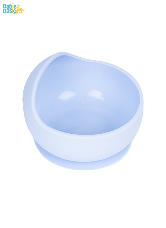 Feeding Set, 6 Piece, Silicone Set For Self Feeding, Learning & Fine Motor Skills Soft, Easy To Grip, Bib, Bowl, Plate, Mini Utensils, Spoon & 2 In 1 Cup - Blue