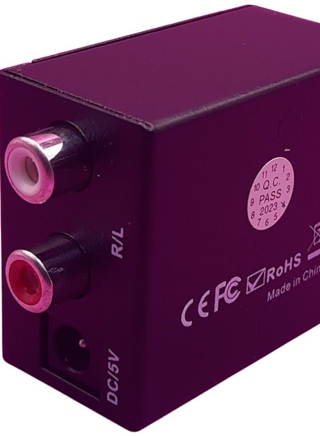 Digital to Analog Audio Converter | SPDIF/Coaxial to RCA L/R Analog Audio | Plug-and-Play | 20Hz-20kHz Output Bandwidth - Image 2
