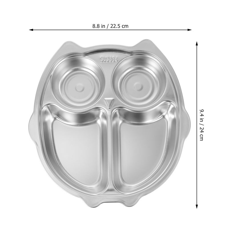 Divided Dinner Tray Stainless Steel Lunch Container Food Plate Snack Food Portion Plate - Image 5
