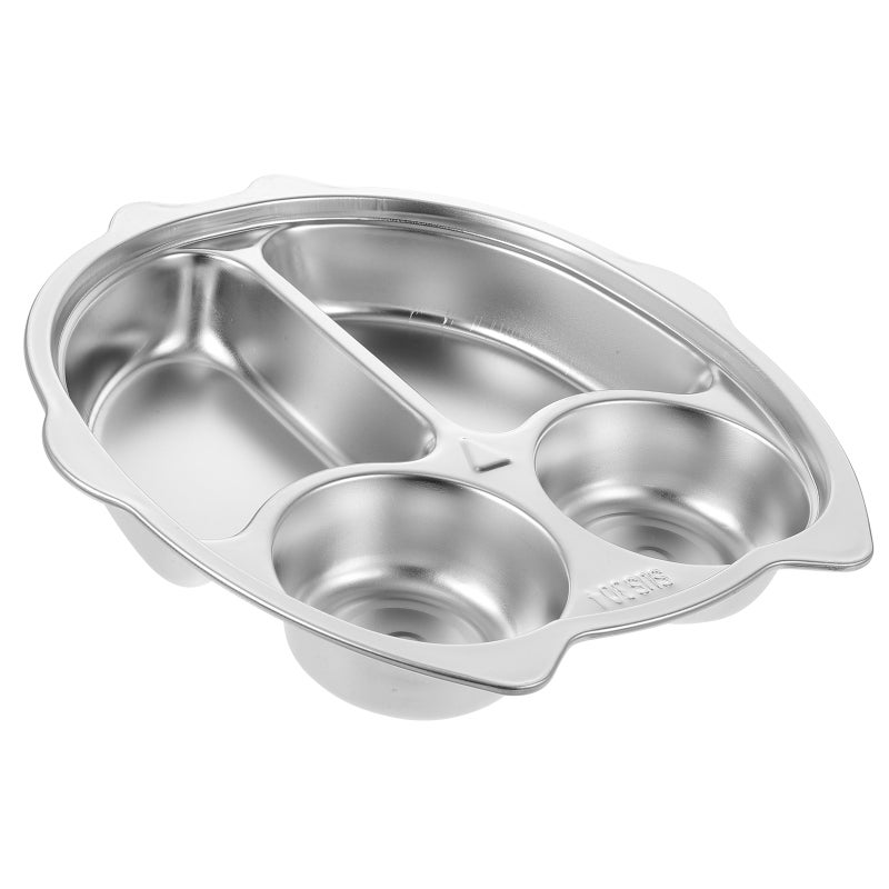 Divided Dinner Tray Stainless Steel Lunch Container Food Plate Snack Food Portion Plate - Image 4