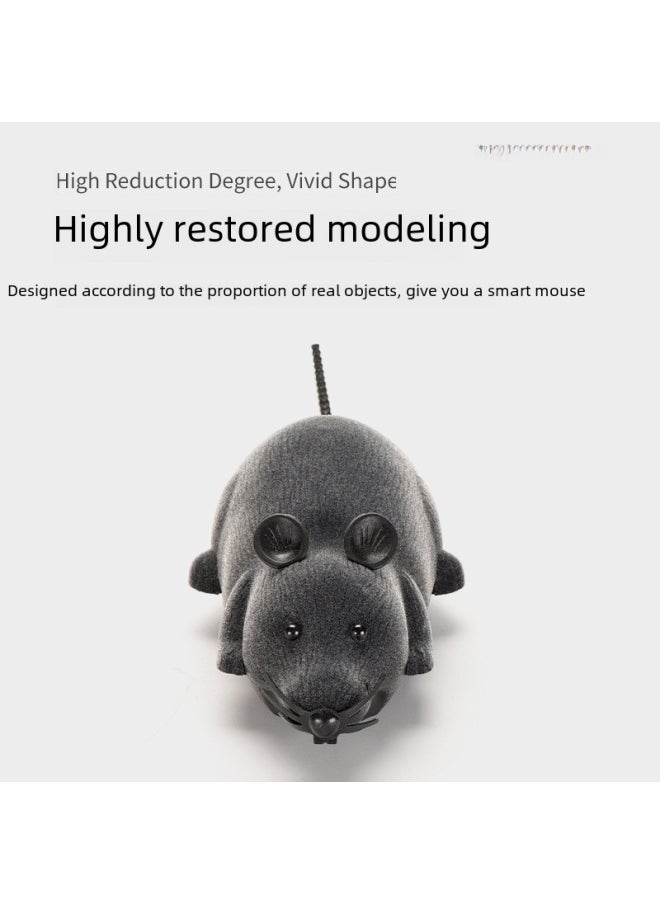 null - Interactive Electric Pet Toy Mouse Remote Control Four-way Control Plush Simulation Infrared Shake Furry Surface-Color:4 Channel-Boxed Black - Image 1