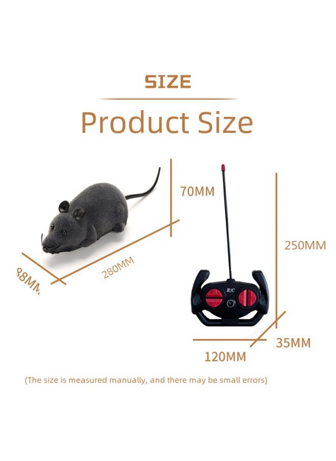 null - Interactive Electric Pet Toy Mouse Remote Control Four-way Control Plush Simulation Infrared Shake Furry Surface-Color:4 Channel-Boxed Black - Image 1