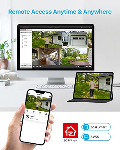 ZOSI 16CH 4K PoE Home Security Camera System,H.265+ 8MP 16 Channel CCTV NVR with 4TB HDD for 24-7 Recording,8pcs Wired 5MP PoE IP Cameras Outdoor Indoor,Night Vision,Motion Alert,Remote Access - Image 5