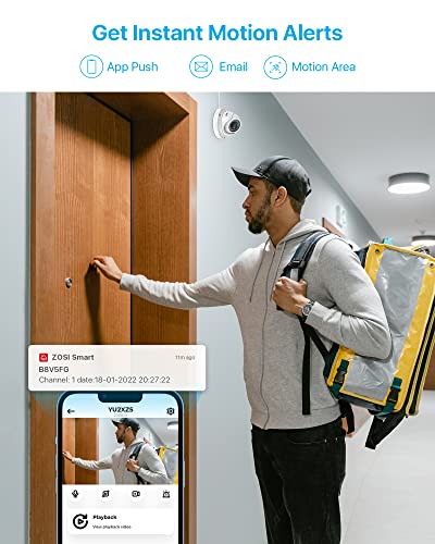 ZOSI 16CH 4K PoE Home Security Camera System,H.265+ 8MP 16 Channel CCTV NVR with 4TB HDD for 24-7 Recording,8pcs Wired 5MP PoE IP Cameras Outdoor Indoor,Night Vision,Motion Alert,Remote Access - Image 4